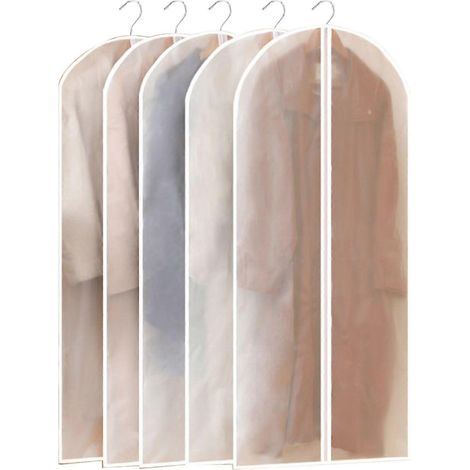 Set aus 60 Kleidersäcken à 120 cm, groß, transparent, atmungsaktiv und waschbar, ideal zur Aufbewahrung von Kleidung und Garderobenaccessoires.