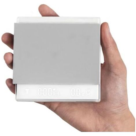 Mini balance à café avec minuteur, balance expresso rechargeable avec capteur de gravité, balance de précision 2 kg/0,1 g pour expresso et café filtre, balance de cuisine numérique, blanche ES6034W-OS (1/5)