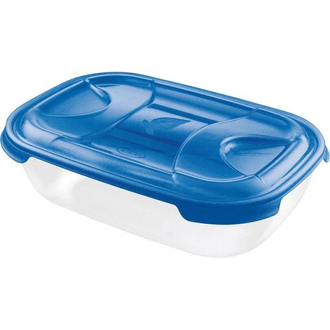 CONTENITORE RETTANGOLARE IN PLASTICA 'FRIGO BOX' lt1,15 cm 21,4x15xh.6 acqua trasp. - TONTARELLI