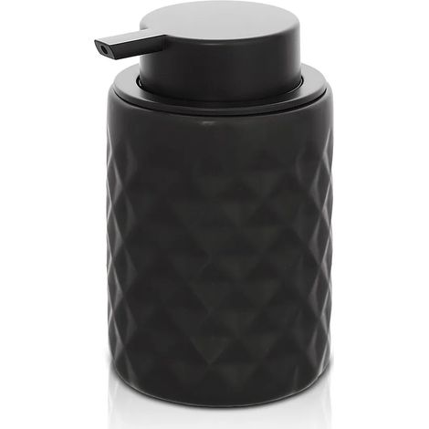 Dispenser sapone nero da appoggio in ceramica Cristal (1/5)