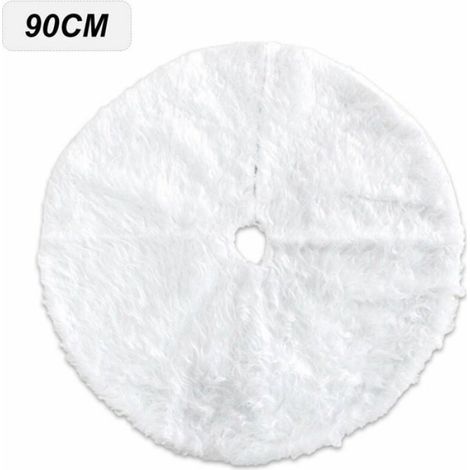 Jupe Arbre De Noël - Peluche - 90 cm - Blanc - Décoration Festive Intérieure Extérieure (1/4)