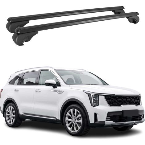 OMAC Aluminium Dachträger Querträger für Kia Sorento X-Line 2024-2026 – TÜV / DIN 75302:2021 – Abschließbar – Max. 75 kg – 2 Stangen Schwarz (1/5)