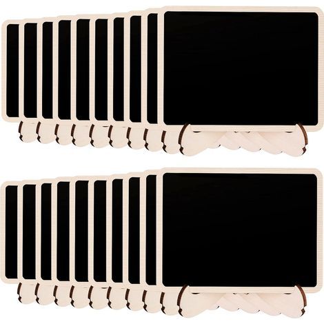 Mini tableaux noirs sur chevalets en bois, lot de 20, marque PWHJ