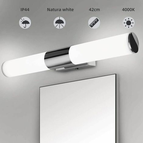 Badezimmerspiegelleuchte 42 cm – 12 W 1000 Lumen LED-Wandleuchte, Naturweiß 4000 K, IP44 wasserdicht, kein Flimmern, superhell, Schlafzimmer-Wandlampe zum Schminken (1/4)