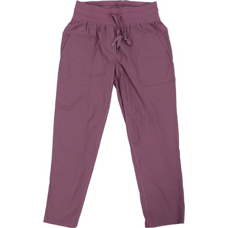 Pantalon de jogging fitness femme violet, coupe ajustée, nylon respirant, cordon de serrage, pantalon de sport running. (1/5)