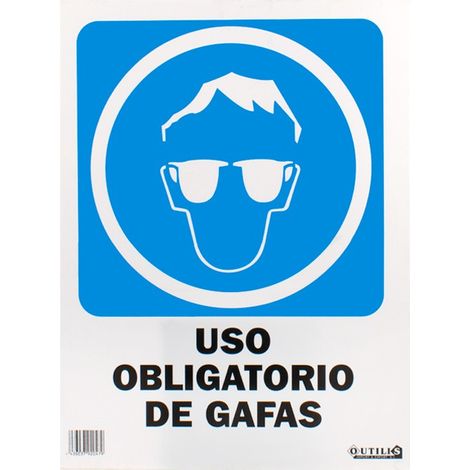 Panneau PORT OBLIGATOIRE DE LUNETTES DE PROTECTION 40x30 cm PVC PORT OBLIGATOIRE DE LUNETTES DE PROTECTION