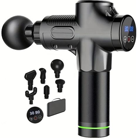 Pistolet de massage électrique pour les fascias (noir, 30 vitesses) avec masseur à percussion (1/5)