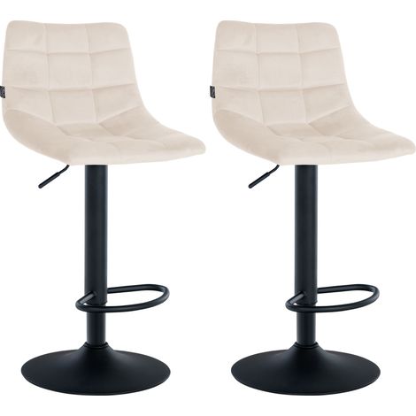 Set di 2 sgabelli da bar Jerry Velvet crema nero (1/5)