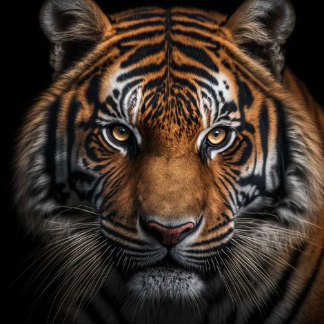 Tableau sur verre zoom sur tigre 45x45 cm - Impression sur Verre - Image HD imprimée sur Verre - Tableau mural décoratif en verre - Finition Brillante - Fabriqué en France (1/5)