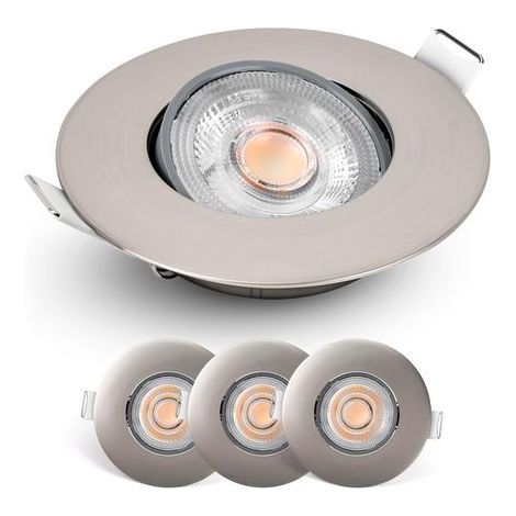 Lot de 3 Spot encastrable, Dimmable, LED 4,9W, Blanc chaud 2700K, Orientable 50°, Intérieur (1/5)