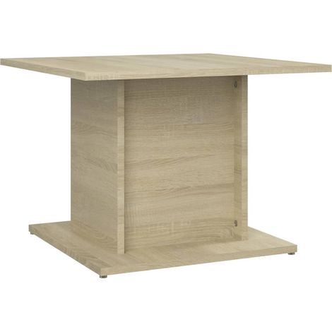 Mesa de centro de diseño atemporal 55,5 x 55,5 x 40 cm madera de ingeniería color roble DEC038960