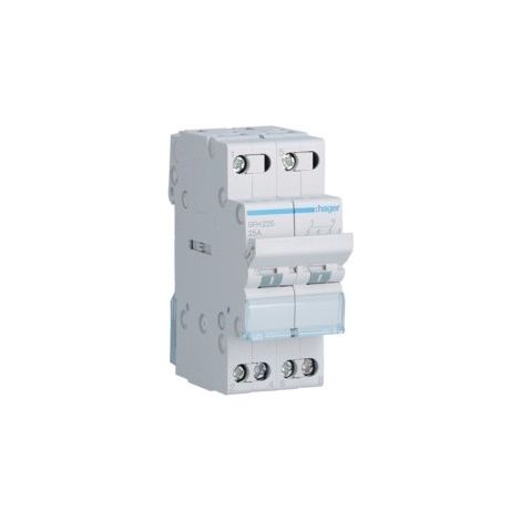 Inverseur modulaire 2 pôles 25A point commun amont I-II HAGER SFH225 (1/2)