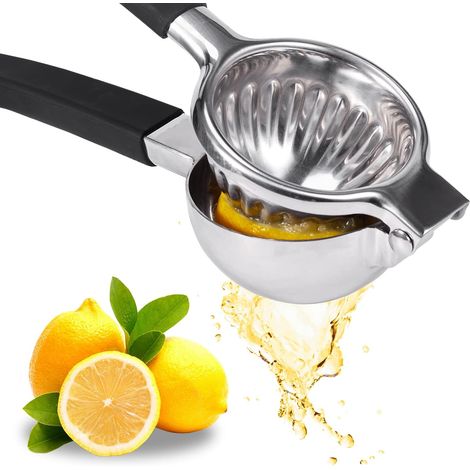 Exprimidor de limón extragrande de acero inoxidable - Exprimidor manual resistente de fácil extrusión con mango de silicona antideslizante - Exprimidor ergonómico para naranjas y limas pequeñas (Expri