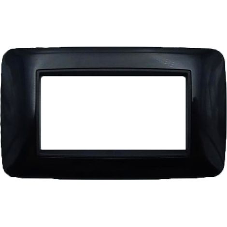 Placca Interruttore 4 Moduli Compatibile Living Copriinterruttore Nero C6604 (1/5)