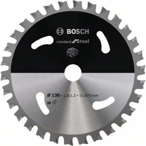 Disco de sierra circular Standard for Steel para sierras sin cables 160 x 16/12 x 20 T36 BOSCH 2608837749 (1/3)