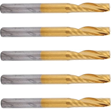 Fraise hélicoïdale CNC 4x17x45mm, lot de 5 fraises à bout pour aluminium, coupe de précision, outil de défonçage carbure, fraisage industriel (1/5)