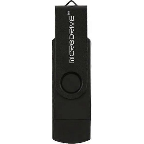Clé USB 2.0 OTG en métal 64 Go - Double usage pour téléphone et ordinateur, noire (1/5)