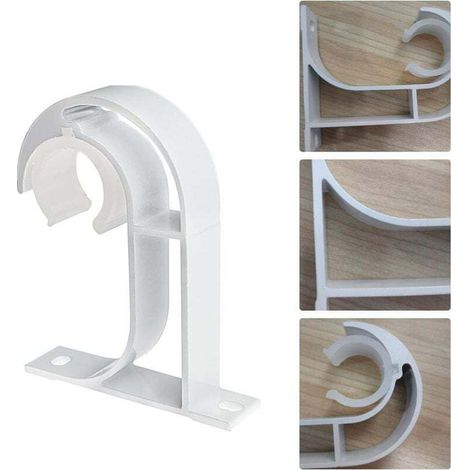 Support de tringle à rideau de plafond Ulisem, support mural en alliage d'aluminium, adapté aux tringles de 26 à 32 mm de diamètre. (1/4)