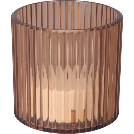 Trendline Windlicht batteriebetrieben Ø 7,7 cm bernstein