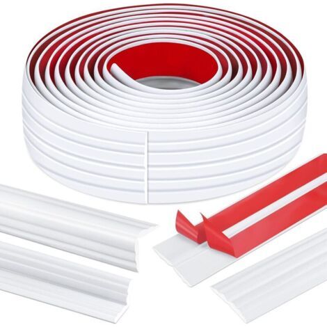 BARKBUSTERSBlanc,3M Corniere PVC, 300 x 4cm Baguette d'angle Flexibles Autocollants, Plinthe Souple Autoadhésive à Découper, Cornière Souple pour Arrondi (1/4)