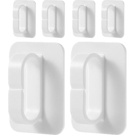 Lot de 6 crochets muraux auto adhésifs blancs (1/5)