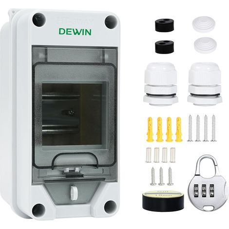 Coffret Electrique Etanche Exterieur IP65 1 rangée 3 modules Boite Etanche Electrique Exterieur IP65 Tableau Electrique Etanche 1 rangée 3 modules pour Intérieur et Extérieur (1/5)