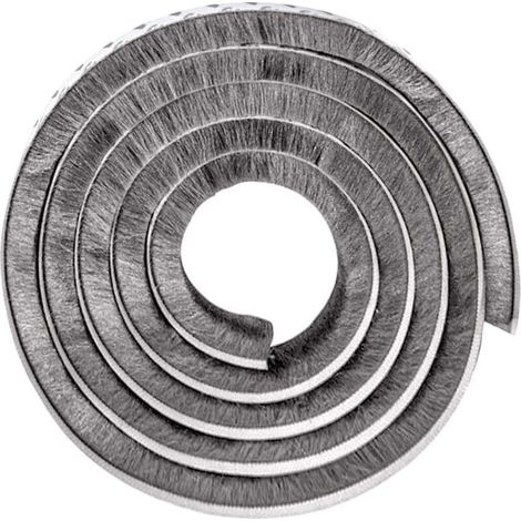 Joint Porte Joint Fenetre Isolation Joint Porte Garage Bande Etancheite Autocollante Bande de Brosse Bande de Joint Brosse Porte pour Isolation Phonique Anti Froid, Gris 10M