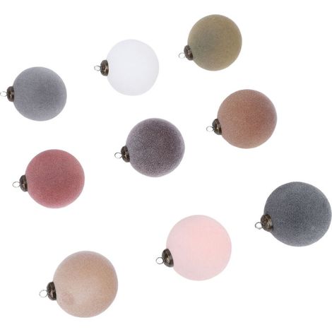 Palline di Natale in velluto, 9 pezzi, 7,9 cm, in PVC floccato, da appendere all'albero, decorazioni per feste, compleanni e matrimoni -Crezuo