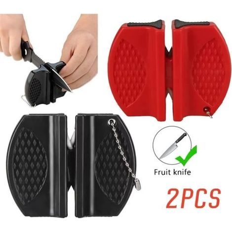 Aiguiseur de couteaux - Manuel - 2 niveaux - Portable - Acier tungstène - Céramique (1/4)