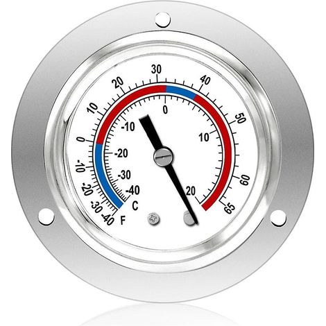 Thermomètre capillaire pour réfrigérateur, manomètre de réfrigération, 40 à 65 °C / -40 à 20 °C, cadran de 5 cm en acier inoxydable (1/5)