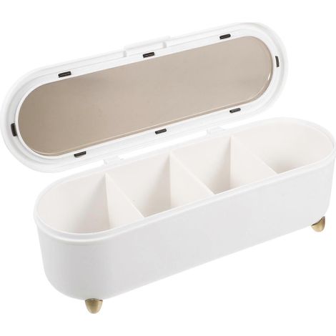 Boîte de rangement ustensiles cuisine, organisateur bacs transparents, usage domestique, 27 x 8 x 8 cm, 1 lot (1/5)