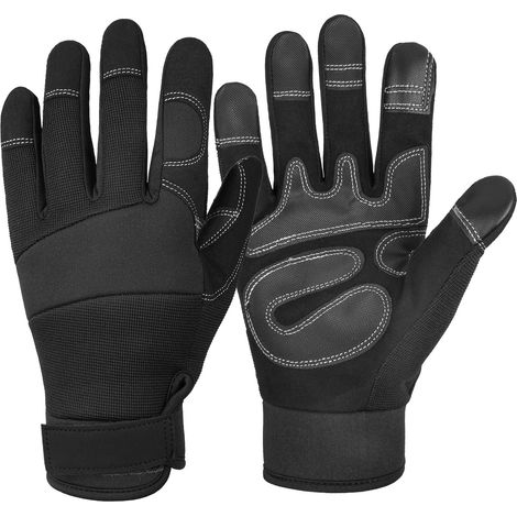 Gants de travail unisexes pour la mécanique, le jardinage, la soudure, la sécurité, la protection et le sport (noir, taille L) (1/5)