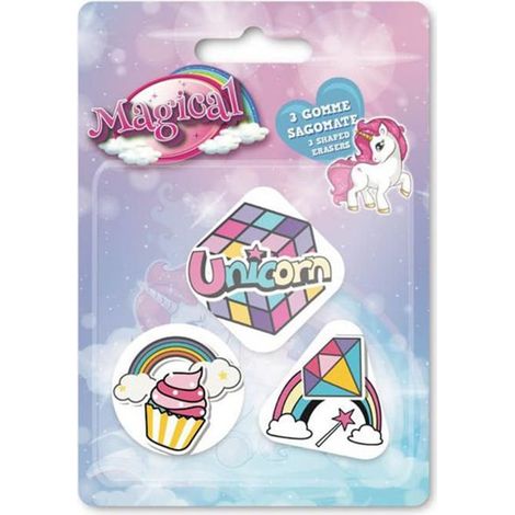 Set De 3 Gommes à Effacer En Forme De Licorne Magique Papeterie Scolaire Pour Enfants 735768 (1/2)