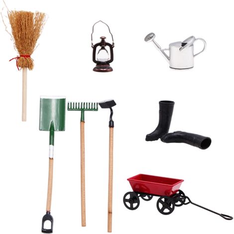 Miniatur-Gartengeräte für Puppenhäuser (Maßstab 1:12), Spielzeug und Accessoires für die Außendekoration. (1/5)