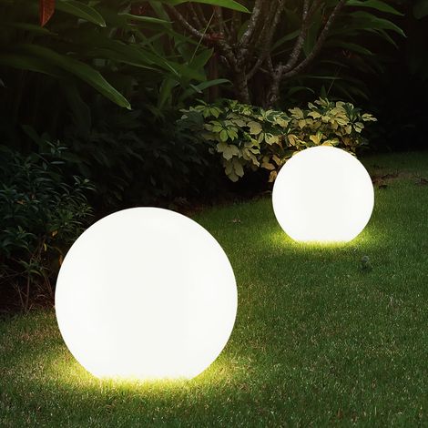 Solarleuchte Kugel Garten LED Gartendeko Solarkugel für Außen 20 cm Kugelleuchte Solar, Leuchtdauer ca. 6-8 Stunden, H 62 cm, 2er Set (1/5)