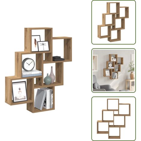 Würfelregal Artisan-Eiche 78x15x93 cm Holzwerkstoff - Wandregal - Wandregale - Würfelaufbewahrung - Würfelregal (1/5)