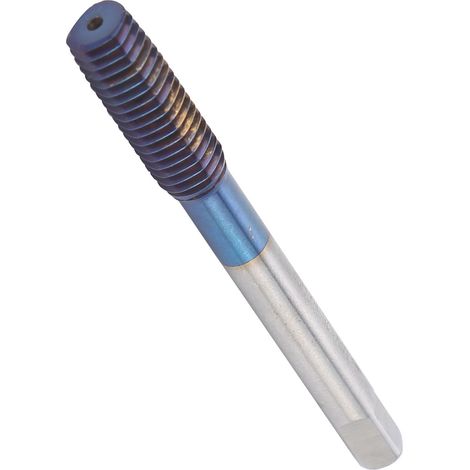 Taraud à poignée droite métrique en acier au tungstène avec revêtement nano bleu, outil de taraudage M8 (1/5)