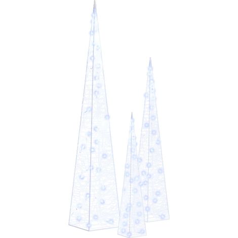 Jeu de cônes lumineux à LED Acrylique Bleu 30/45/60 cm CFW864623 (1/5)