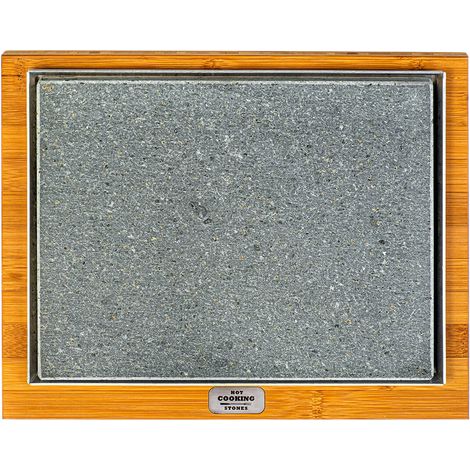 Pietra Lavica 20x25 cm con Supporto in Legno di Bamboo Basic