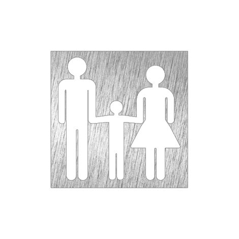 Pictogramme en Acier Inoxydable "Toilette familial" - Fricosmos (1/2)