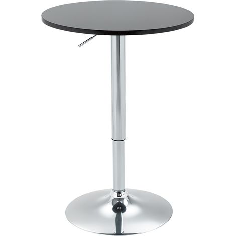 Beyamis Bartisch table à manger ronde moderne 360° table tournante hauteur-réglable bistro table table de bar cuisine table en acier noir Ø61 x 70-90 cm (1/5)