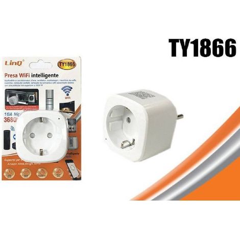 Trade Shop - Presa Spina Schuko Adattatore Elettrica Intelligente Wifi 16a 3680 Watt Ty1866 -