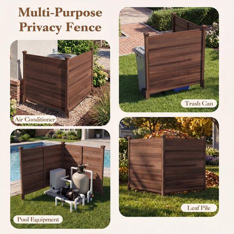 Outdoor fir wood privacy fence 2 panel brown 227459333 227459333 (1/5)