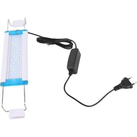Lampe LED ultra-mince pour aquarium, 8 watts, pour aquarium de 18 à 30 cm (7 à 12 pouces). Trois modes de couleur. Lampe réglable avec support extensible. (1/5)