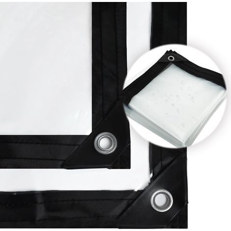 Bâche de protection transparente 3x4m – Polyéthylène résistant aux intempéries – Œillets en aluminium renforcés pour fixation durable (1/5)