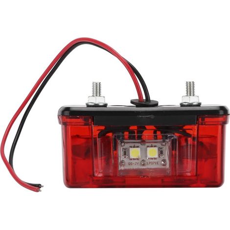 Tbest Feu de Plaque D'immatriculation LED Universel Résistant aux Chocs pour Voiture, Camion, Remorque, Feu de Signalisation Arrière avec 4 LED Haute luminosité, Blanc Rouge pour. (1/5)