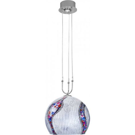 Kolarz LUNA - Designer Glass Dome Suspension Chrome Poli - Motif Kiss Silver, 2x E27, GU10 (1/3)