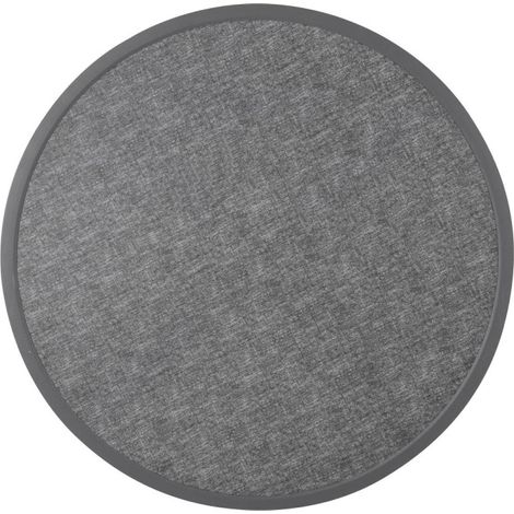 Plateau de table extérieur rond en verre trempé noir brossé bord gris 580mm - BOLERO (1/5)