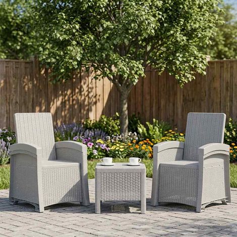 Teenpull – Liegesessel Garten Rattan-Optik 2 pcs Weiß PP (1/5)