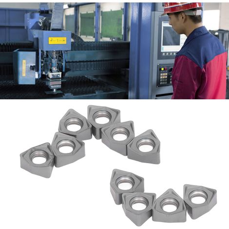 10 plaquettes de coupe CNC en carbure, porte-fraises indexables en carbure revêtu, outils de coupe pour tours à métaux WNMU040308-ER-R (1/5)